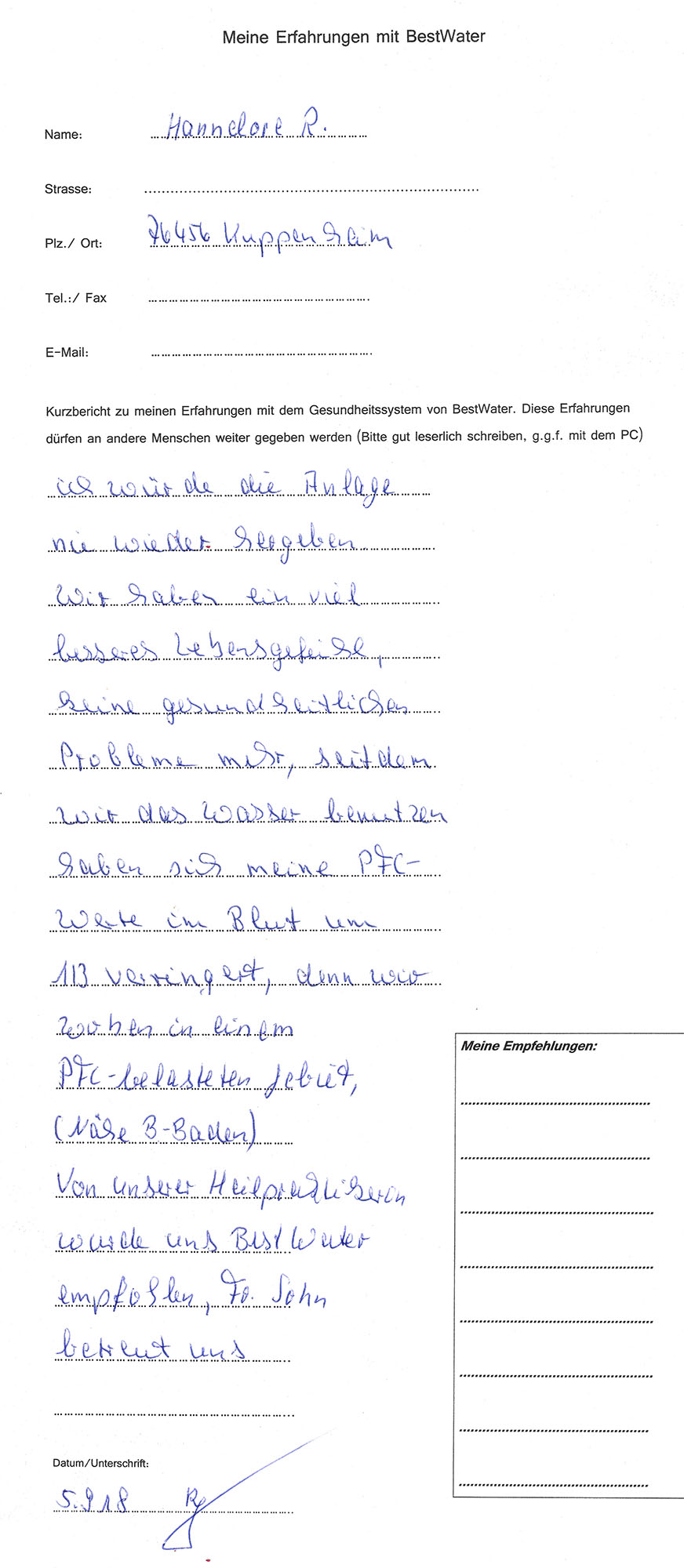 Erfahrungsbericht BestWater