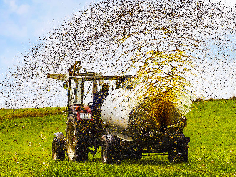 Gülle-Traktor-Feld